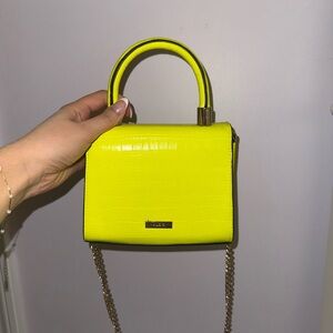 Aldo Neon Yellow Crossbody Bag with Chain